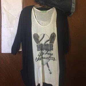 Top and navy blue America eagle cardigan